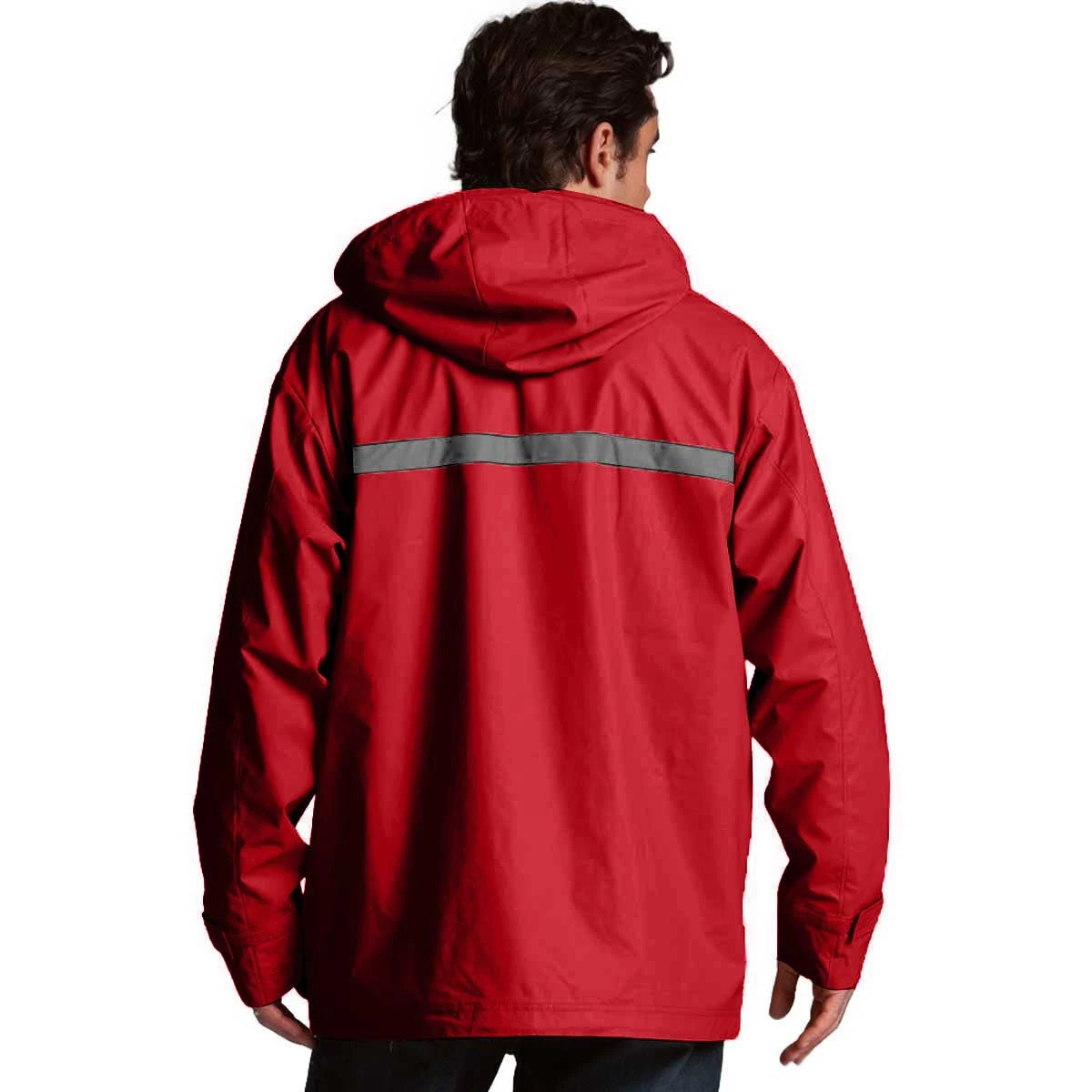 Charles River Men's Red/Grey New Englander Rain Jacket 2 Charles River Men's Red/Grey New Englander Rain Jacket - Image 2