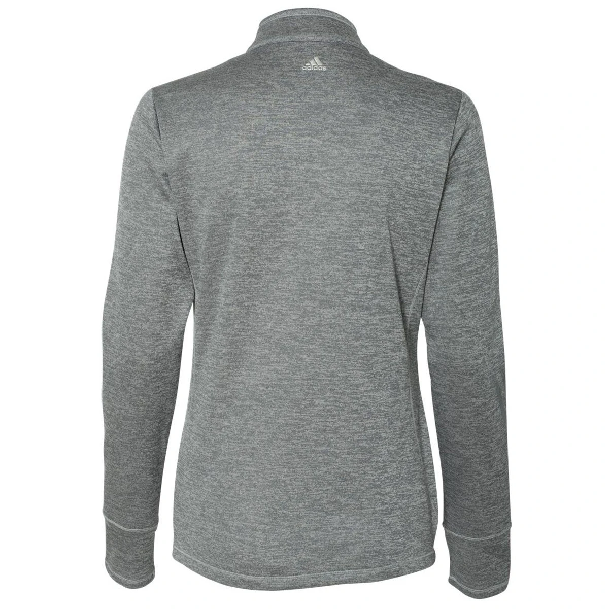 Adidas Golf Women's Mid Grey Heather/Black Brushed Terry Heather Quarter-Zip 2 Adidas Golf Women's Mid Grey Heather/Black Brushed Terry Heather Quarter-Zip - Image 2