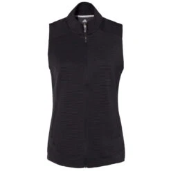 Adidas Women's Black Lifestyle Textured Full Zip Vest