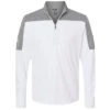 Adidas Men's White/Grey Three Melange Lightweight Quarter Zip Pullover