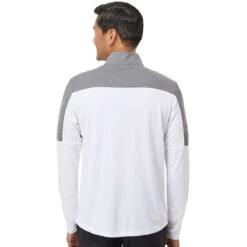 Adidas Men's White/Grey Three Melange Lightweight Quarter Zip Pullover -Sportswear Shop A552 White Grey Three Melange HTB
