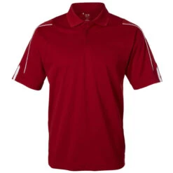Adidas Golf Men's Power Red/White Climalite 3-Stripes Cuff Sport Shirt