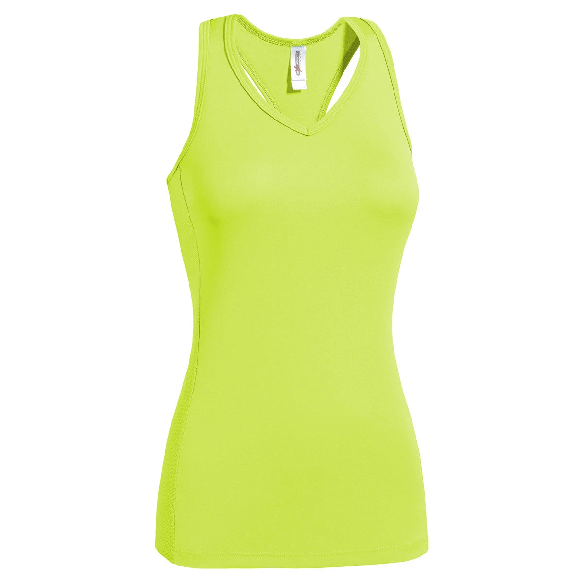 Expert Women's Safety Yellow Workout Tech Racerback 1 Expert Women's Safety Yellow Workout Tech Racerback