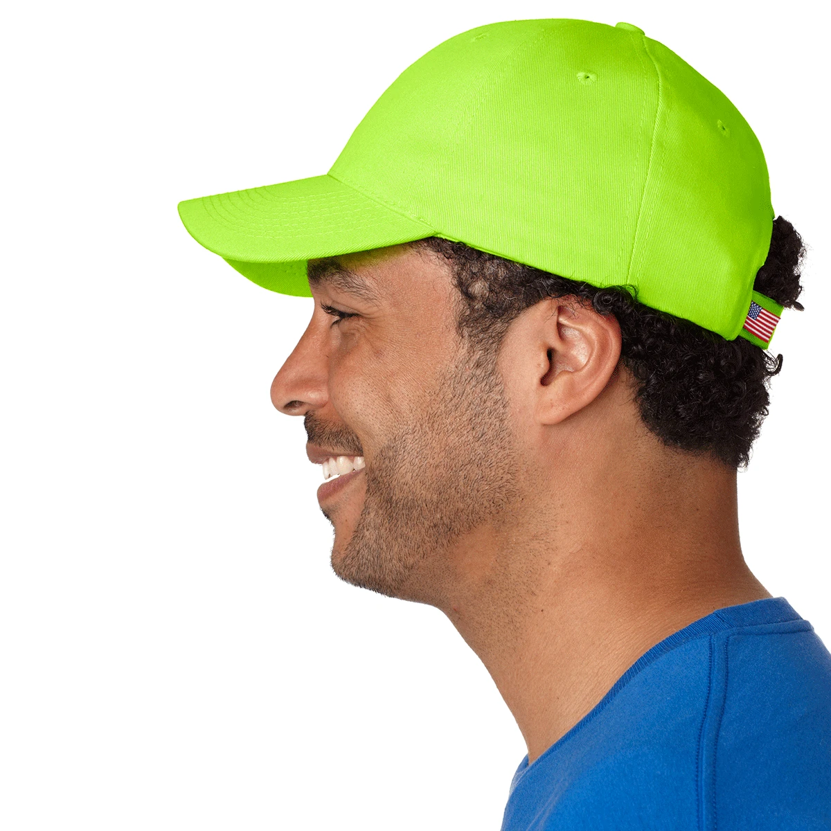 Bayside Lime Green USA Made Structured Cap 2 Bayside Lime Green USA Made Structured Cap - Image 2