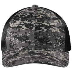 Port Authority Black Digi/Black Snapback Digi Camo Trucker Cap -Sportswear Shop C114 Black Digi Blk 3
