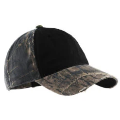 Port Authority Mossy Oak New Break-Up/Black Camo Cap With Contrast Front Panel