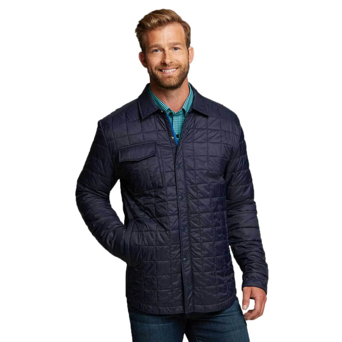 Cutter & Buck Men's Dark Navy Rainier Shirt Jacket 2 Cutter & Buck Men's Dark Navy Rainier Shirt Jacket - Image 2