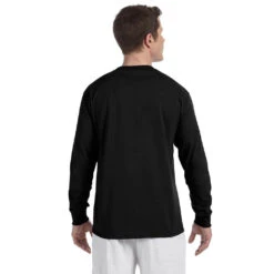 Champion Men's 5.2 Oz Black L/S Tagless T-Shirt -Sportswear Shop CC8C Black HTB