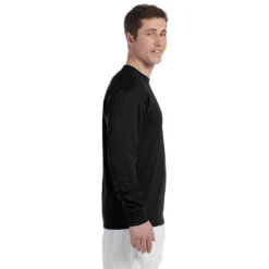 Champion Men's 5.2 Oz Black L/S Tagless T-Shirt -Sportswear Shop CC8C Black HTS
