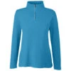 Core 365 Women's Electric Blue Fusion ChromaSoft Pique Quarter-Zip