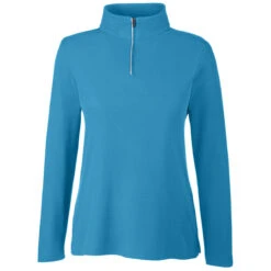Core 365 Women's Electric Blue Fusion ChromaSoft Pique Quarter-Zip