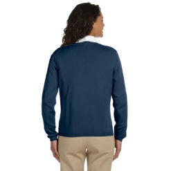 Devon & Jones Women's Navy V-Neck Sweater -Sportswear Shop D475W Navy HTB