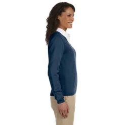Devon & Jones Women's Navy V-Neck Sweater -Sportswear Shop D475W Navy HTS