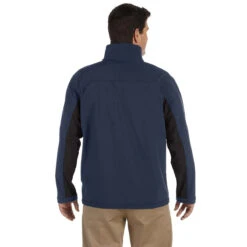 Devon & Jones Men's Navy/Dark Charcoal Soft Shell Colorblock Jacket -Sportswear Shop D997 Navy Dark Chrcoal HTB
