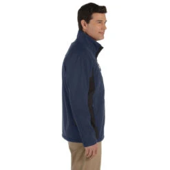 Devon & Jones Men's Navy/Dark Charcoal Soft Shell Colorblock Jacket -Sportswear Shop D997 Navy Dark Chrcoal HTS