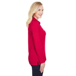 Devon & Jones Women's Red CrownLux Performance Plaited Long Sleeve Polo 9 Devon & Jones Women's Red CrownLux Performance Plaited Long Sleeve Polo -Sportswear Shop DG20LW Red HTS