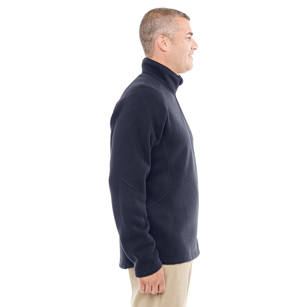 Devon & Jones Men's Navy Bristol Sweater Fleece Quarter-Zip 3 Devon & Jones Men's Navy Bristol Sweater Fleece Quarter-Zip - Image 3