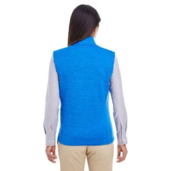 Devon & Jones Women's French Blue Heather Newbury Melange Fleece Vest -Sportswear Shop DG797W French Blue Heather HTB