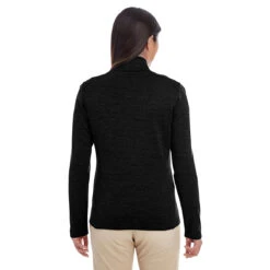 Devon & Jones Women's Black Heather Newbury Melange Fleece Quarter-zip 6 Devon & Jones Women's Black Heather Newbury Melange Fleece Quarter-zip -Sportswear Shop DG798W Black Heather HTB