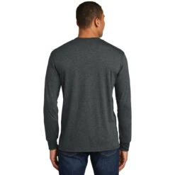 District Men's Black Frost Perfect Tri Long Sleeve Crew Tee -Sportswear Shop DM132 Black Frost HTB