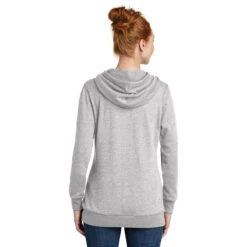 District Women's Heathered Grey Lightweight Fleece Hoodie -Sportswear Shop DM493 Heathered Grey HTB