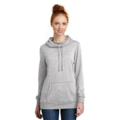 District Women's Heathered Grey Lightweight Fleece Hoodie -Sportswear Shop DM493 Heathered Grey HTF