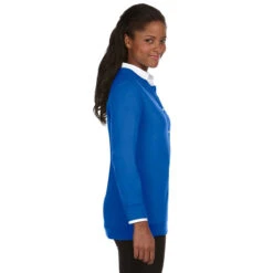 Devon & Jones Women's French Blue Perfect Fit Ribbon Cardigan -Sportswear Shop DP181W French Blue HTS