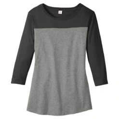 District Women's Black/Grey Frost Rally 3/4-Sleeve Tee