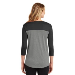 District Women's Black/Grey Frost Rally 3/4-Sleeve Tee -Sportswear Shop DT2700 Black Grey Frost HTB