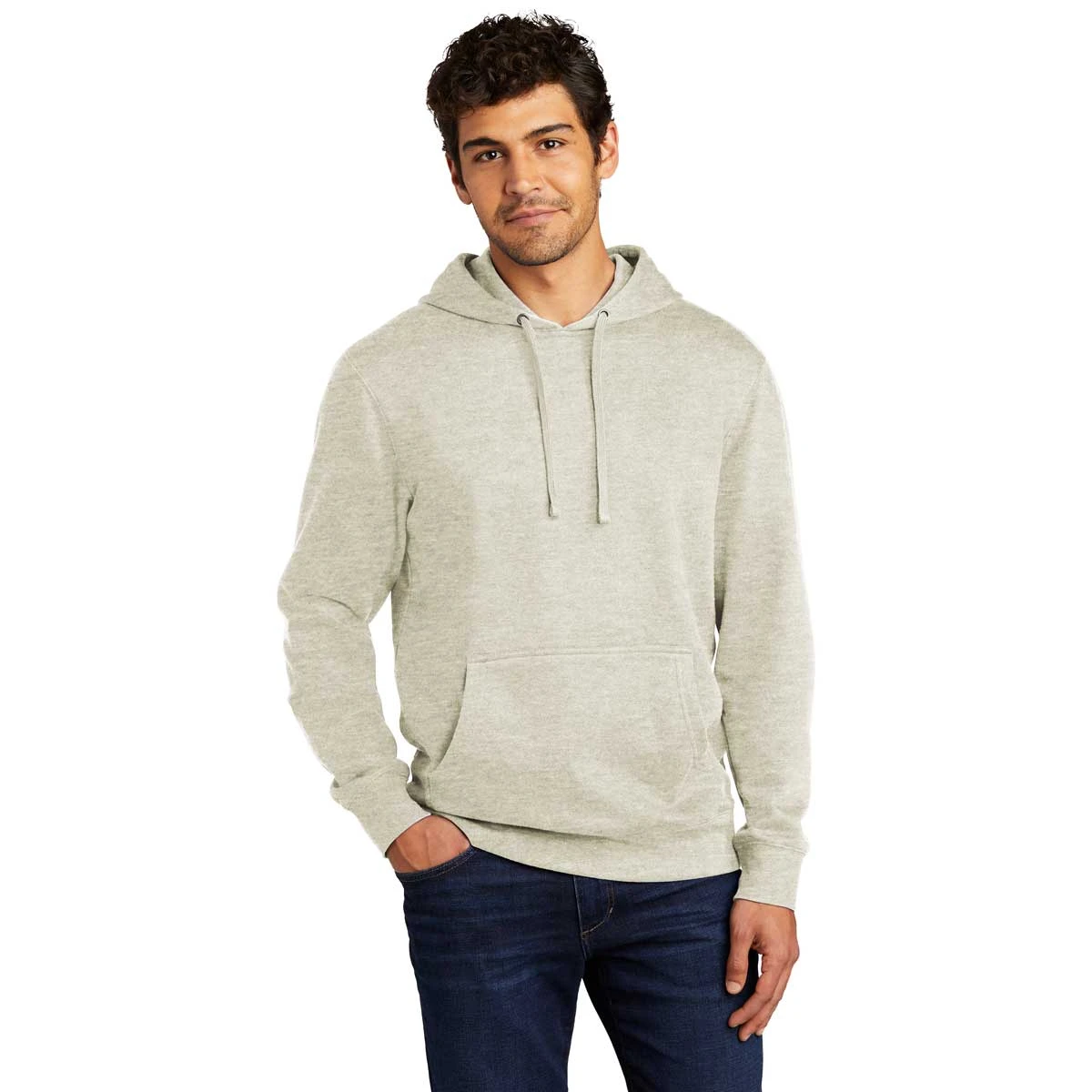 District Men's Oatmeal Heather V.I.T. Fleece Hoodie 3 District Men's Oatmeal Heather V.I.T. Fleece Hoodie - Image 3