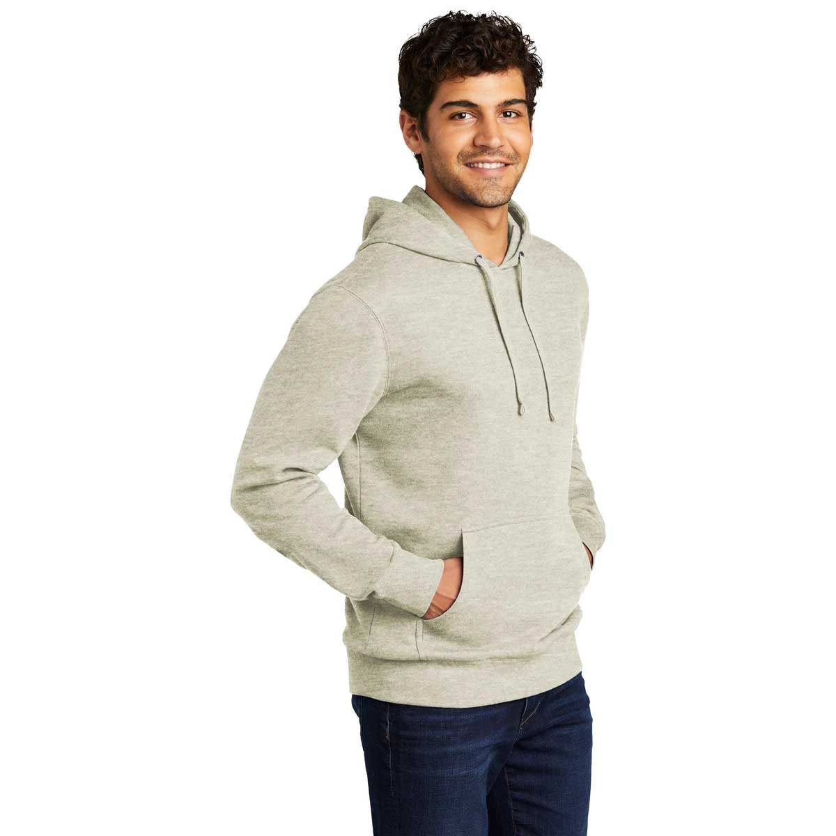 District Men's Oatmeal Heather V.I.T. Fleece Hoodie 5 District Men's Oatmeal Heather V.I.T. Fleece Hoodie - Image 5