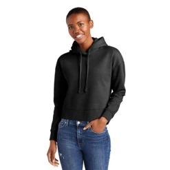 District Women's Black V.I.T Fleece Hoodie -Sportswear Shop DT6101 Black HTF