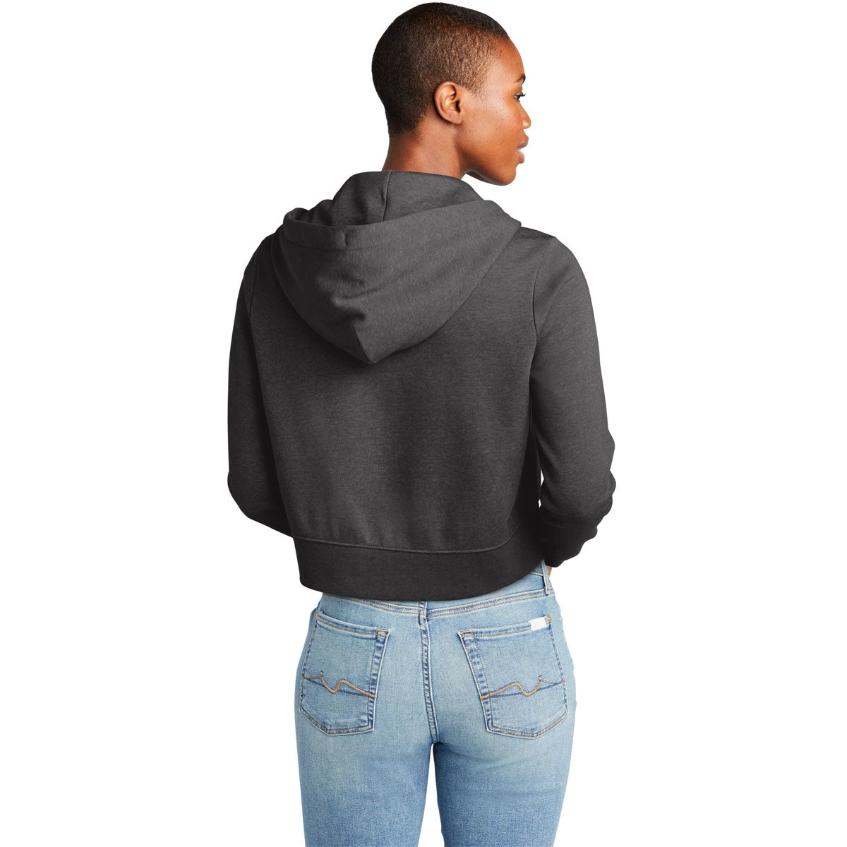 District Women's Heathered Charcoal V.I.T. Fleece Full Zip 4 District Women's Heathered Charcoal V.I.T. Fleece Full Zip - Image 4