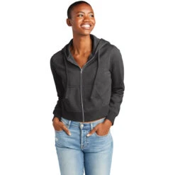 District Women's Heathered Charcoal V.I.T. Fleece Full Zip 7 District Women's Heathered Charcoal V.I.T. Fleece Full Zip -Sportswear Shop DT6103 HtdChar HTF