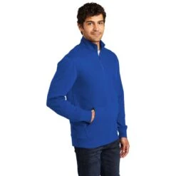 District Men's Deep Royal V.I.T. Fleece Quarter Zip -Sportswear Shop DT6106 Deep Royal HTS