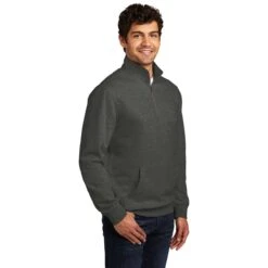District Men's Heathered Charcoal V.I.T. Fleece Quarter Zip -Sportswear Shop DT6106 Heathered Charcoal HTS