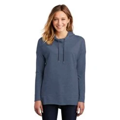 District Women's Washed Indigo Featherweight French Terry Hoodie -Sportswear Shop DT671 Washed Indigo HTF