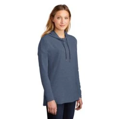 District Women's Washed Indigo Featherweight French Terry Hoodie -Sportswear Shop DT671 Washed Indigo HTS