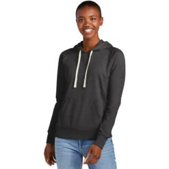 District Women's Charcoal Heather Re-Fleece Hoodie -Sportswear Shop DT8101 CharcoalHt HTF
