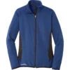 Eddie Bauer Women's Blue Heather Full-Zip Heather Stretch Fleece Jacket