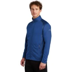 Eddie Bauer Men's Cobalt Blue Smooth Fleece Base Layer Full-Zip -Sportswear Shop EB246 Cobalt Blue HTS