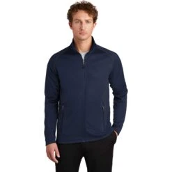 Eddie Bauer Men's River Blue Smooth Fleece Base Layer Full-Zip -Sportswear Shop EB246 River Blue HTF