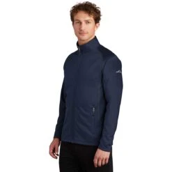 Eddie Bauer Men's River Blue Smooth Fleece Base Layer Full-Zip -Sportswear Shop EB246 River Blue HTS