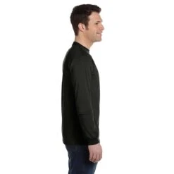Econscious Men's Black Organic Cotton Classic Long-Sleeve T-Shirt -Sportswear Shop EC1500 Black HTS