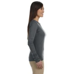 Econscious Women's Charcoal Organic Cotton Classic Long-Sleeve T-Shirt -Sportswear Shop EC3500 Charcoal HTS