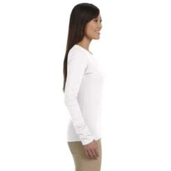 Econscious Women's White Organic Cotton Classic Long-Sleeve T-Shirt -Sportswear Shop EC3500 White HTS