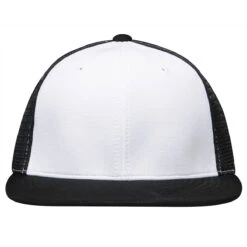 Pacific Headwear White/Black/Black Premium M2 Performance Trucker FlexFit Cap