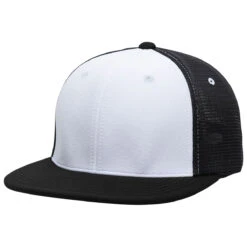 Pacific Headwear White/Black/Black Premium M2 Performance Trucker FlexFit Cap -Sportswear Shop ES341 White Black Black 3