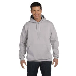 Hanes Men's Light Steel 9.7 Oz. Ultimate Cotton 90/10 Pullover Hood