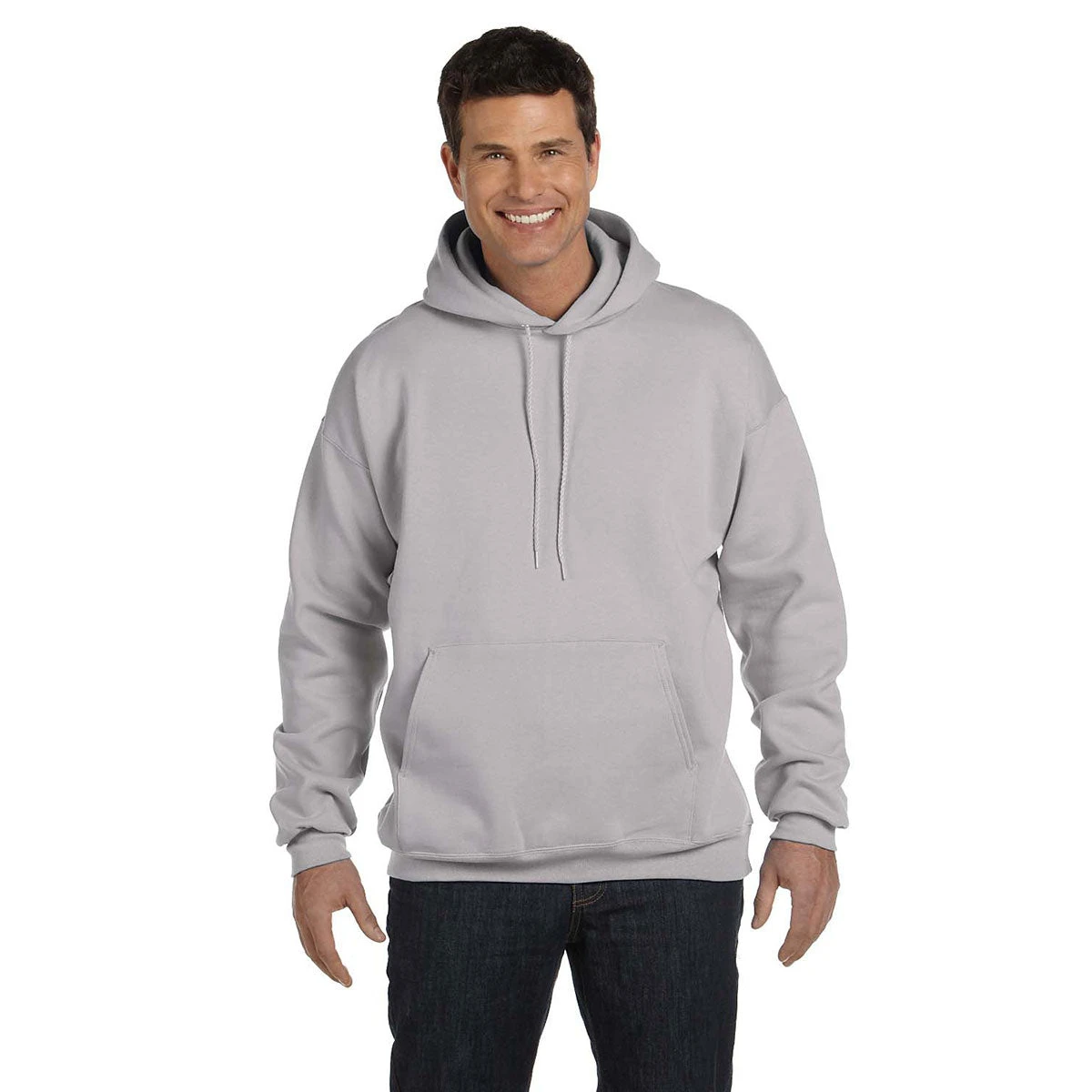 Hanes Men's Light Steel 9.7 Oz. Ultimate Cotton 90/10 Pullover Hood 1 Hanes Men's Light Steel 9.7 Oz. Ultimate Cotton 90/10 Pullover Hood
